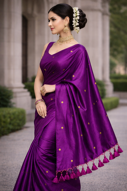 VIRAL RAGA TISSUE SAREE - PURPLE