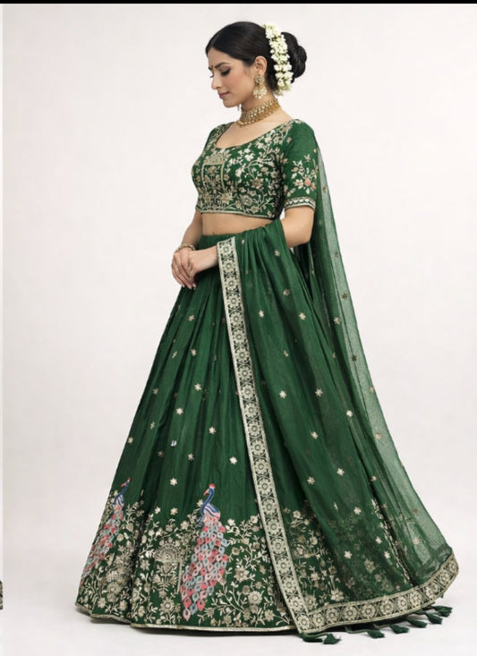 LEHENGA CHOLI GREEN