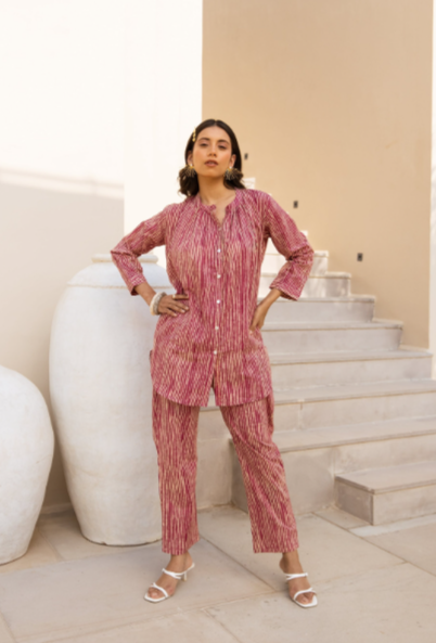 Tropical Safari Rayon Slub Co-ord Set