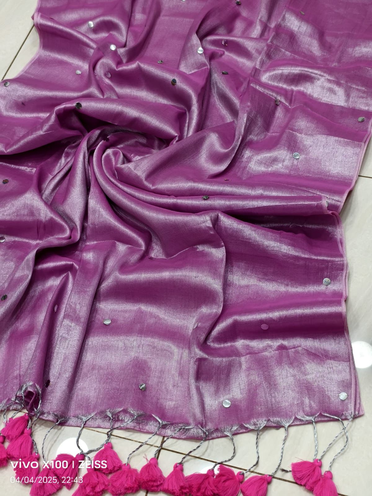 VIRAL RAGA TISSUE SAREE - ORCHID PINK