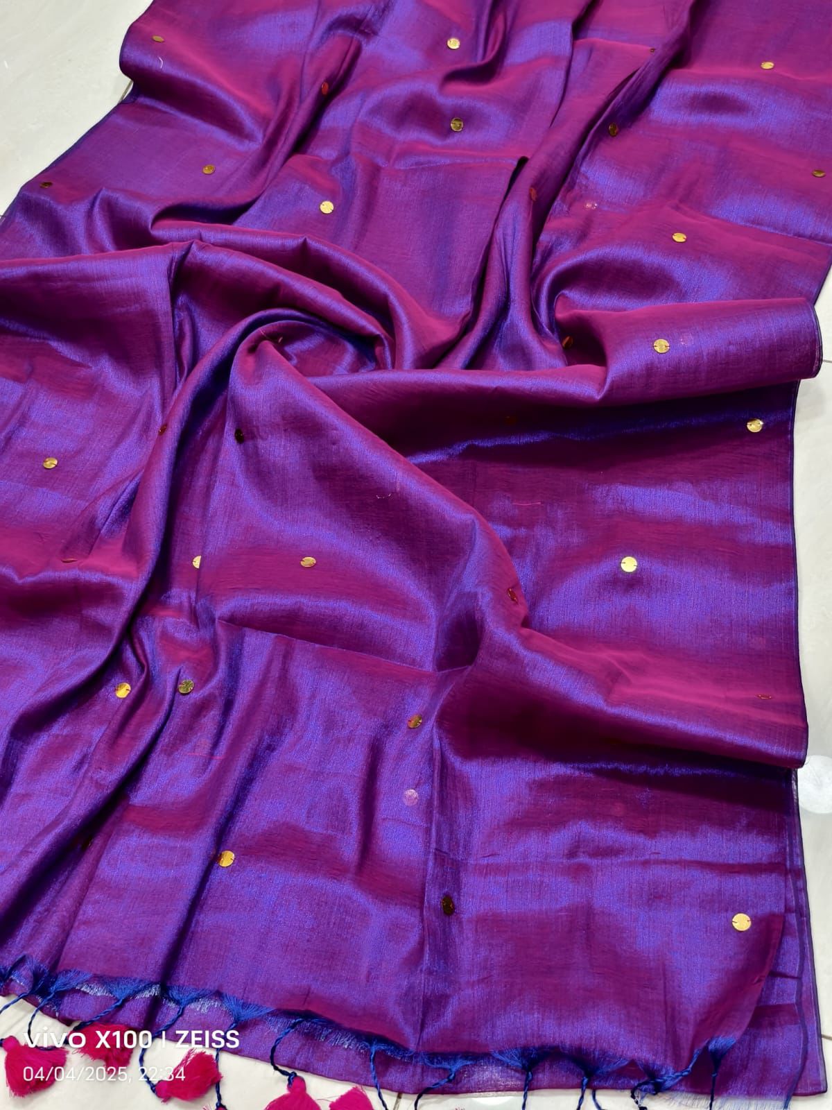 VIRAL RAGA TISSUE SAREE - PURPLE