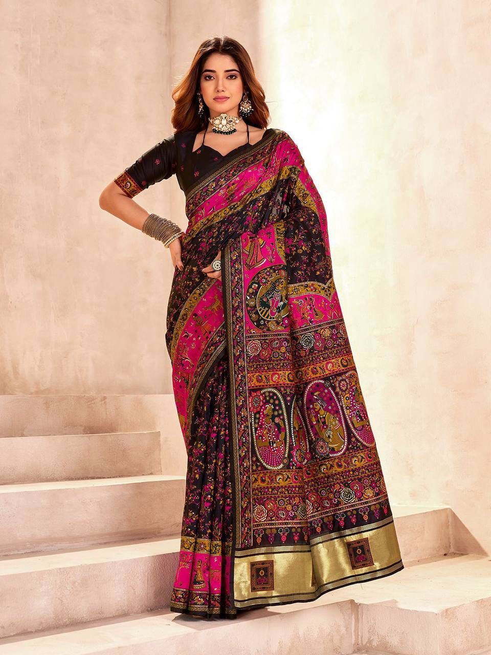 Urbanadaa Heritage | Pure Rajwadi Pashmina Silk Weaving Saree