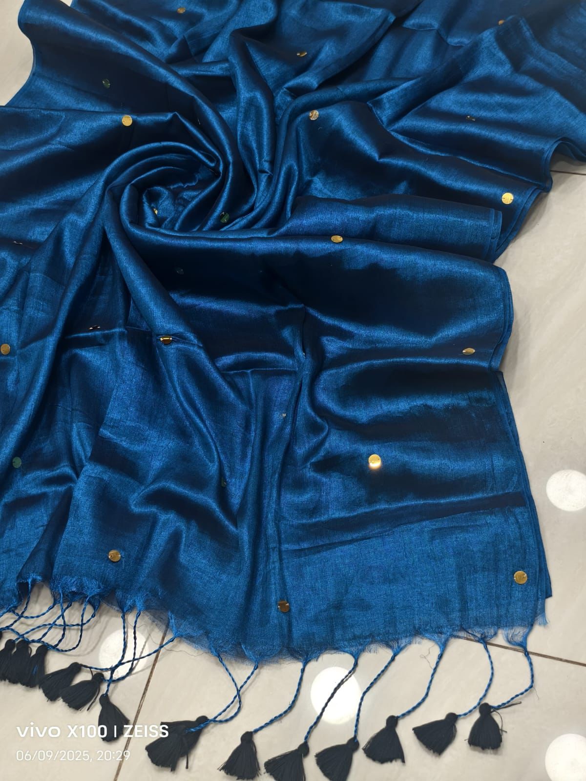 VIRAL RAGA TISSUE SAREE - ROYAL BLUE