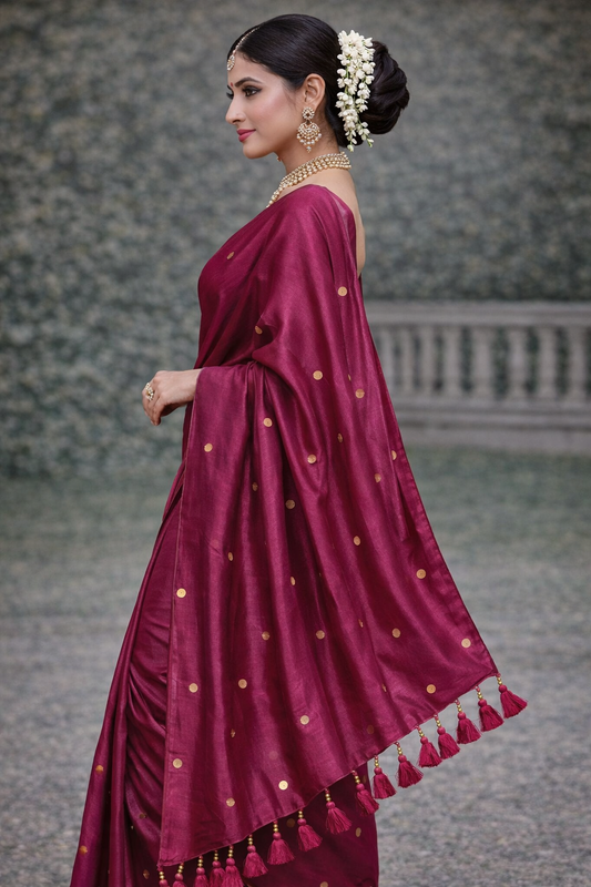 VIRAL RAGA TISSUE SAREE - MAGENTA