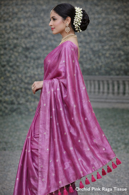 VIRAL RAGA TISSUE SAREE - ORCHID PINK