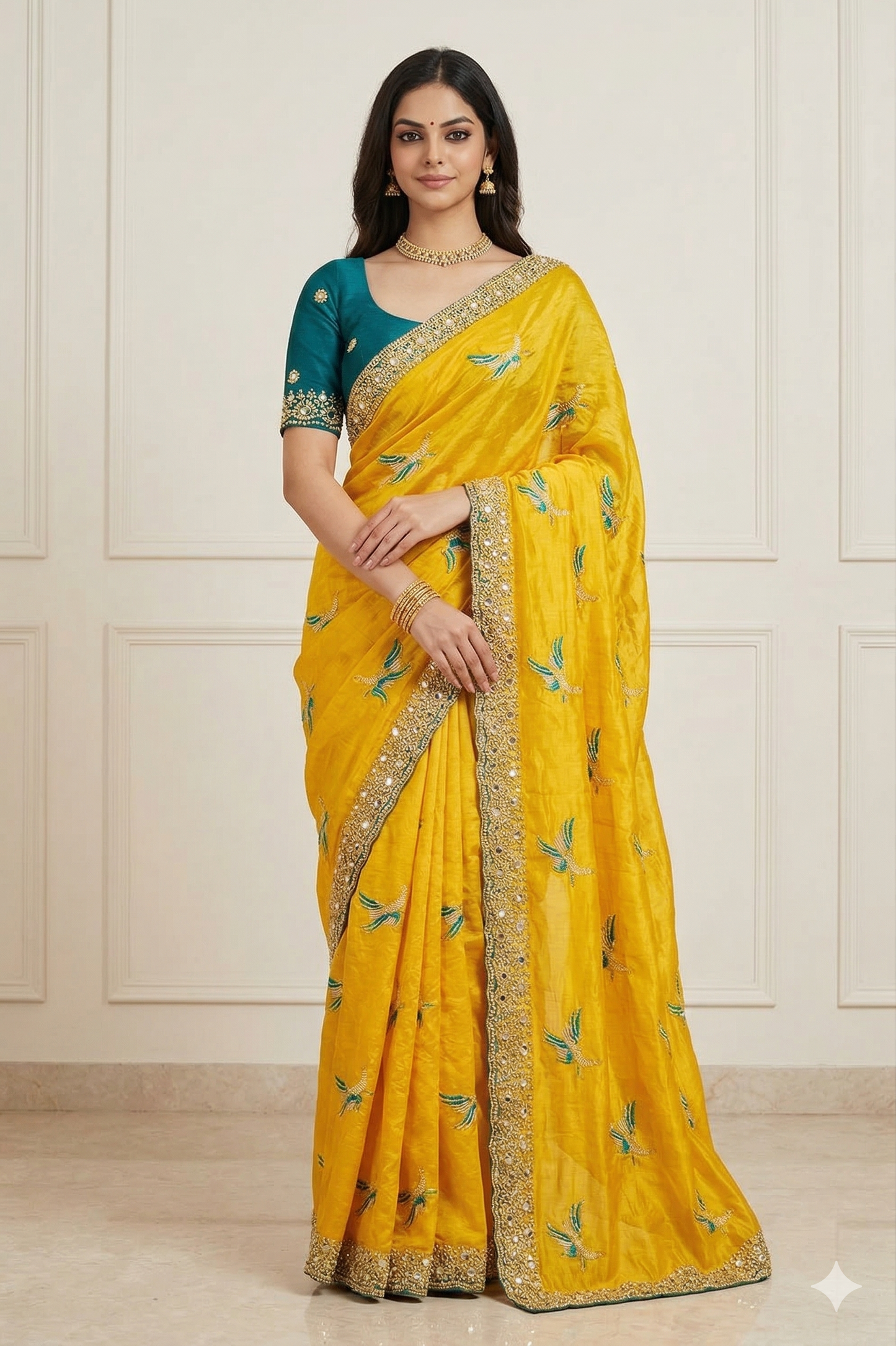 STAR GEORGETTE MIRROR WORK SAREE