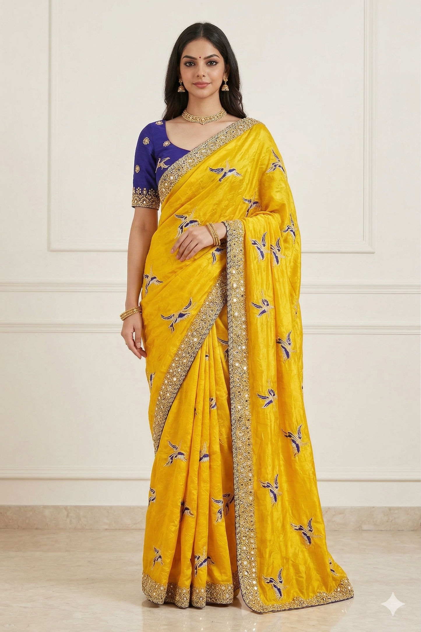 STAR GEORGETTE MIRROR WORK SAREE