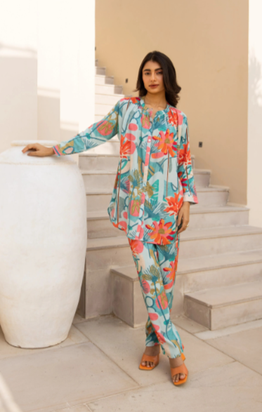 Tropical Safari Rayon Slub Co-ord Set