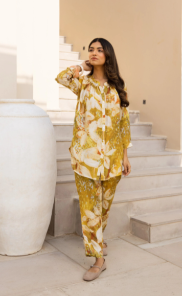 Tropical Safari Rayon Slub Co-ord Set