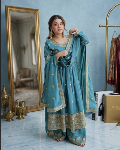 PREMIUM DESIGNER READYMADE TOP–SHARARA–DUPATTA