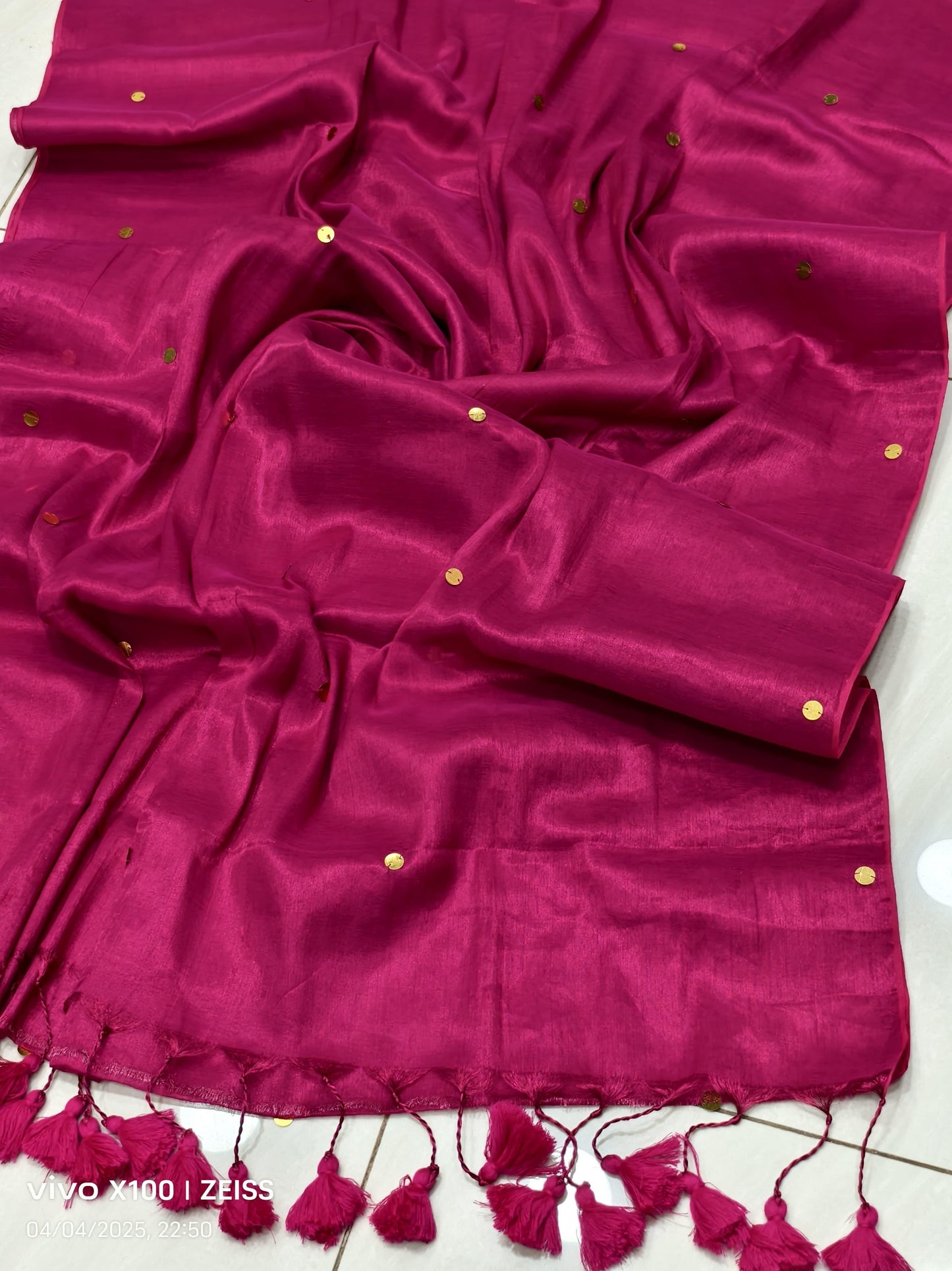 VIRAL RAGA TISSUE SAREE - MAGENTA