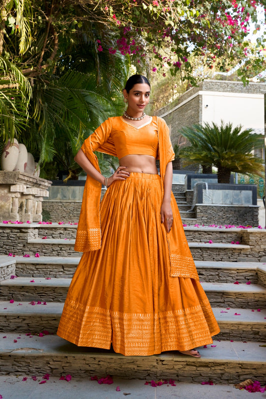 CHANDERI LEHENGA CHOLI SET