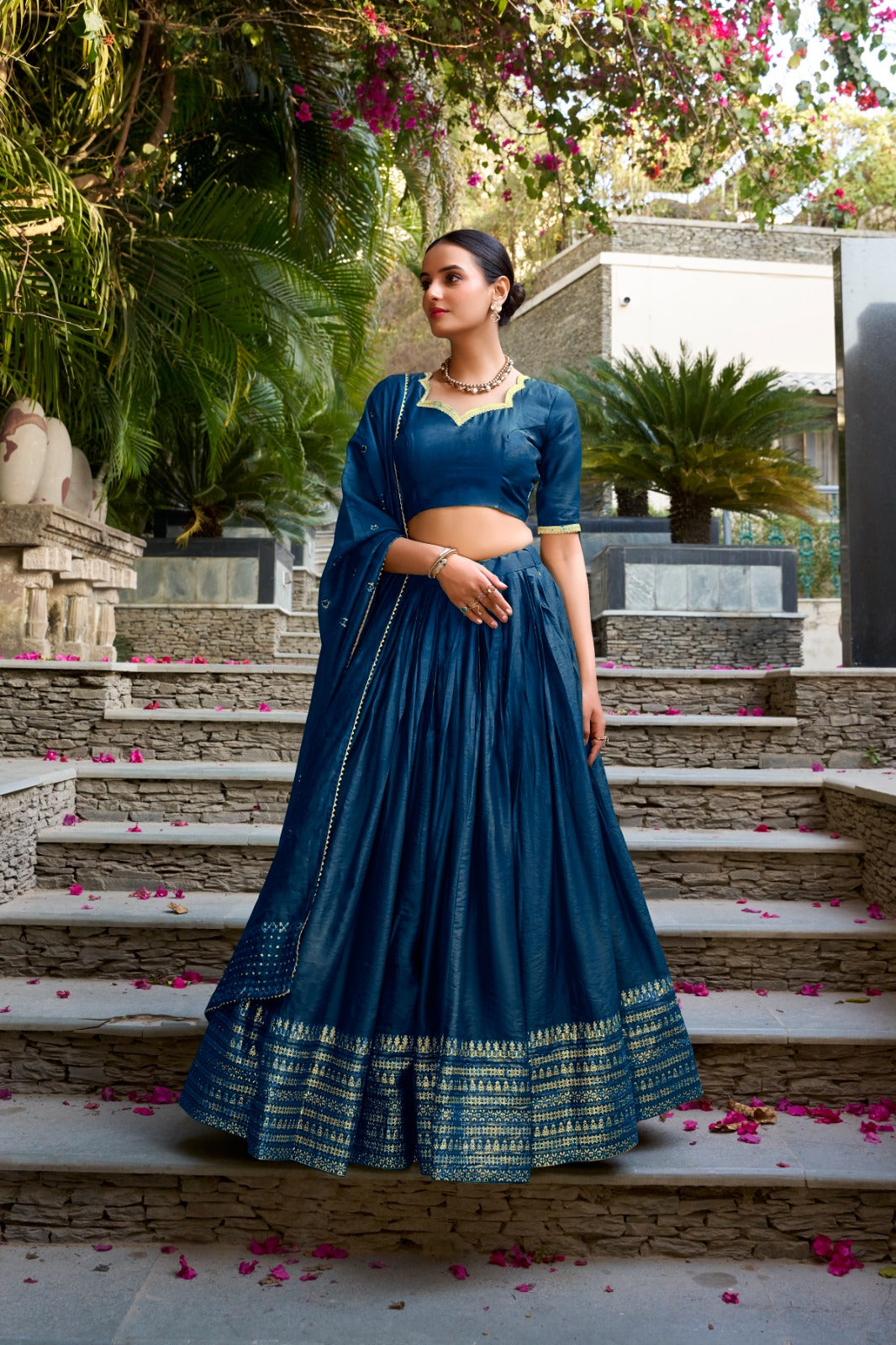 CHANDERI LEHENGA CHOLI SET
