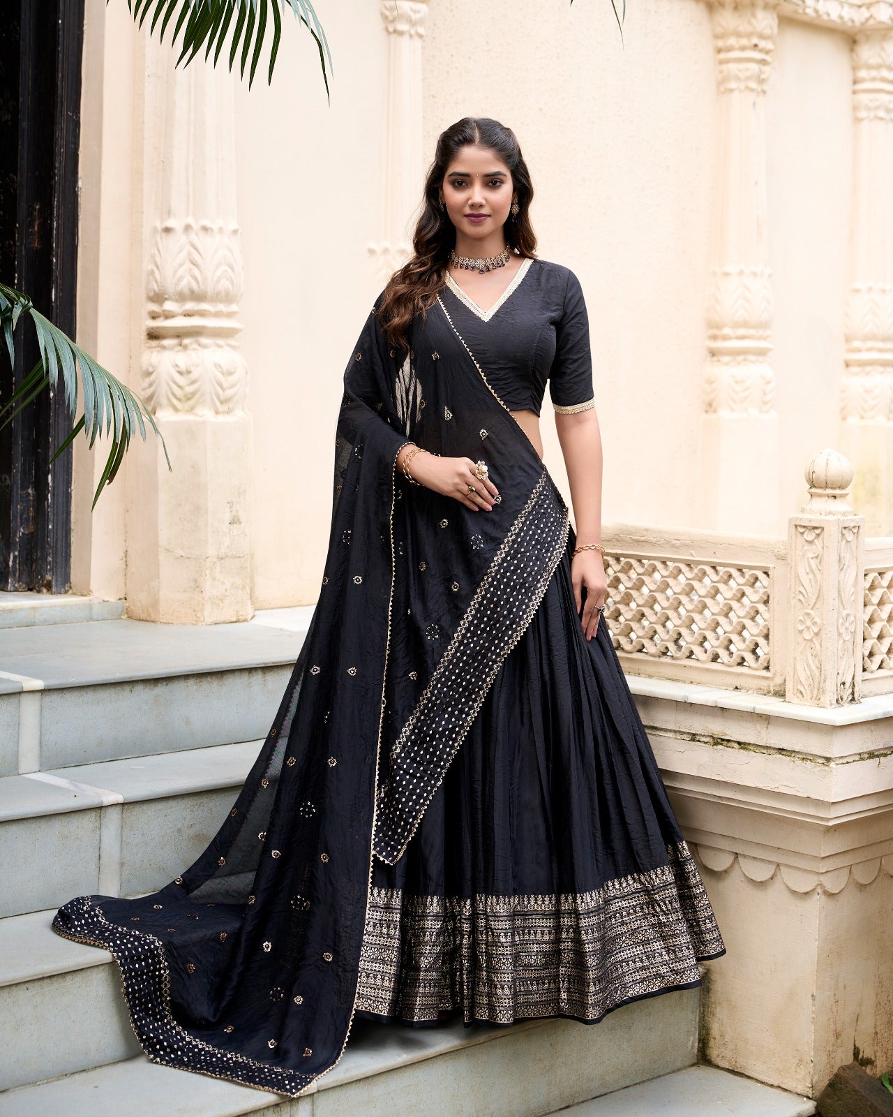 CHANDERI LEHENGA CHOLI SET