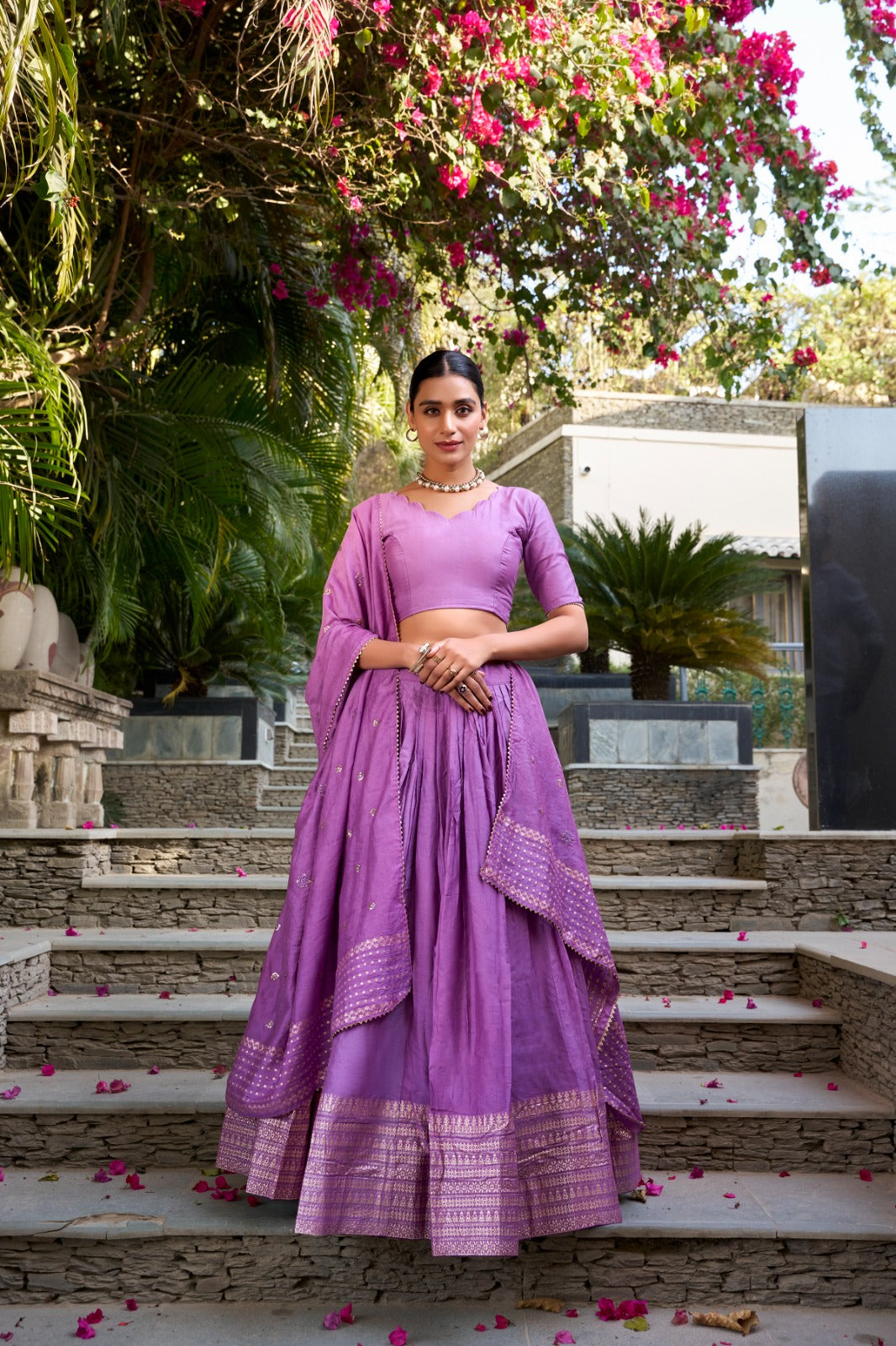 CHANDERI LEHENGA CHOLI SET