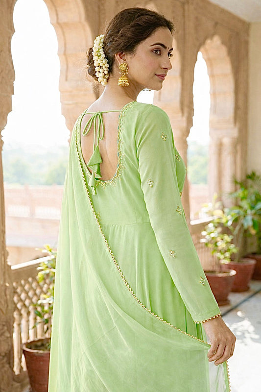 DESIGNER GEORGETTE GOWN SET WITH PANT & DUPATTA