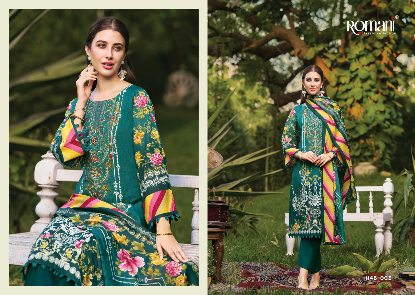 COTTON EMBROIDERED SUIT SET - FESTIVE ELEGANCE