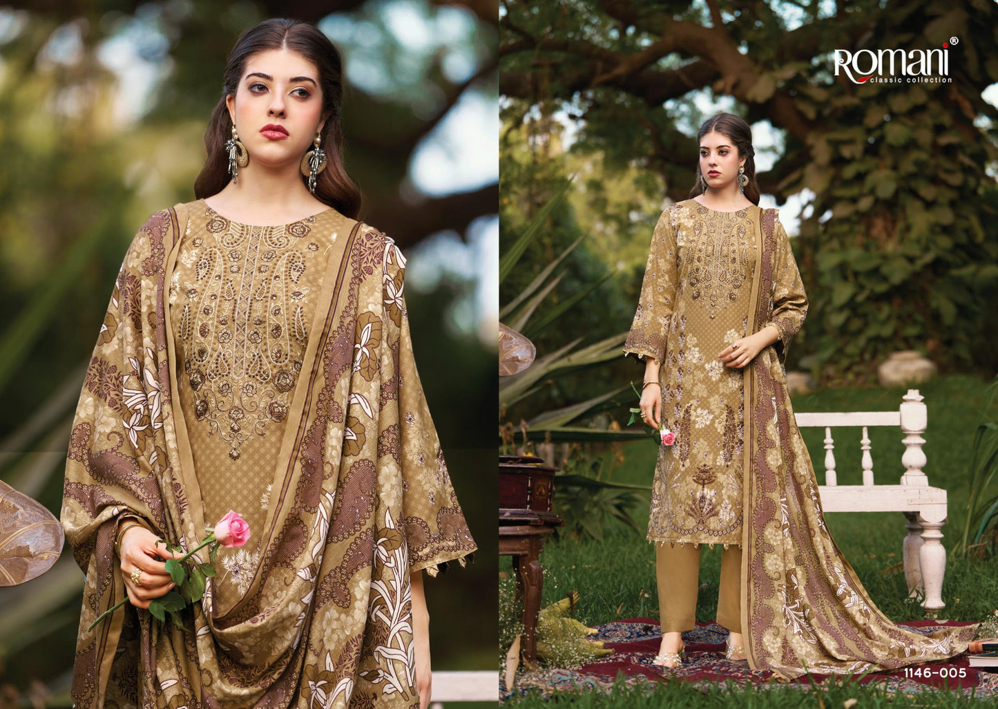 COTTON EMBROIDERED SUIT SET - FESTIVE ELEGANCE
