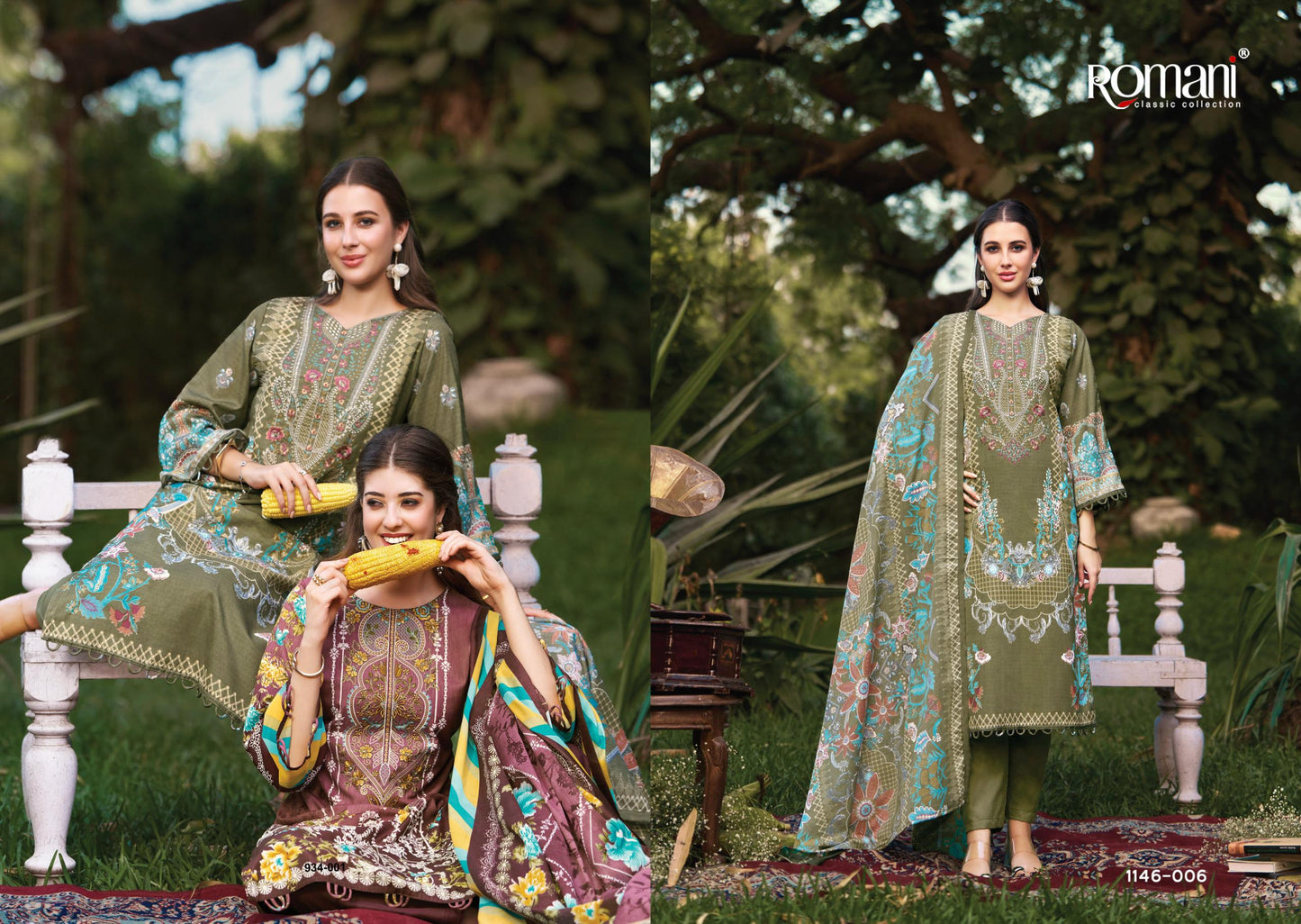 COTTON EMBROIDERED SUIT SET - FESTIVE ELEGANCE