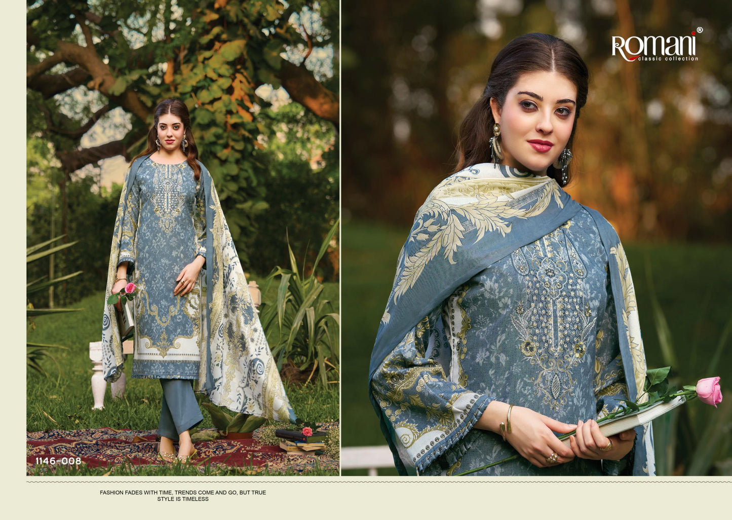 COTTON EMBROIDERED SUIT SET - FESTIVE ELEGANCE