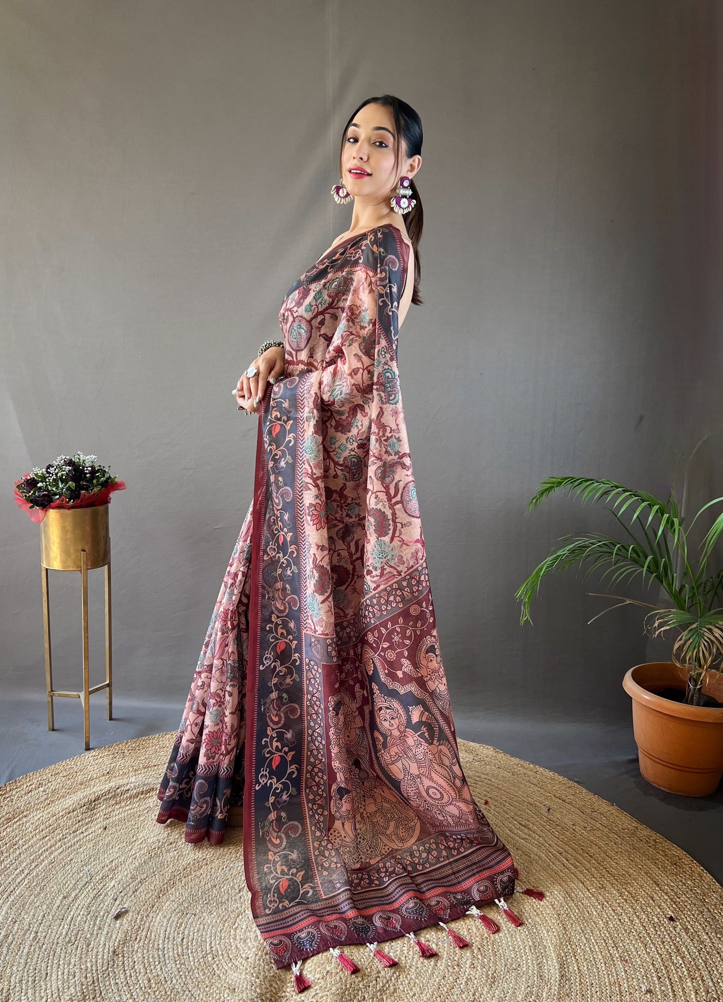 The Mayuri Collection | Hand-Picked Digital Kalamkari Cotton Saree
