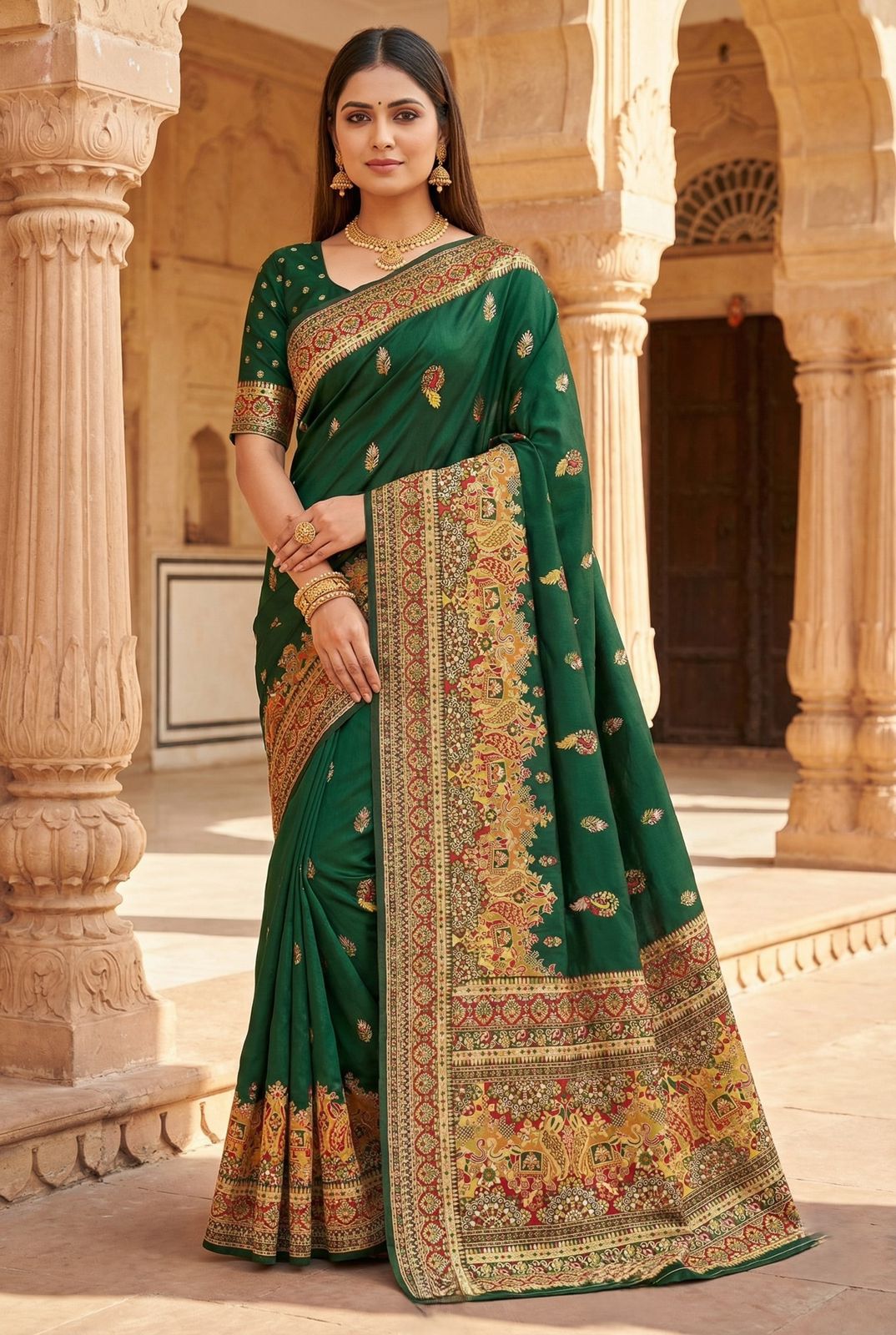 Urbanadaa Exclusive | MB 47 Pashmina Silk Saree Collection