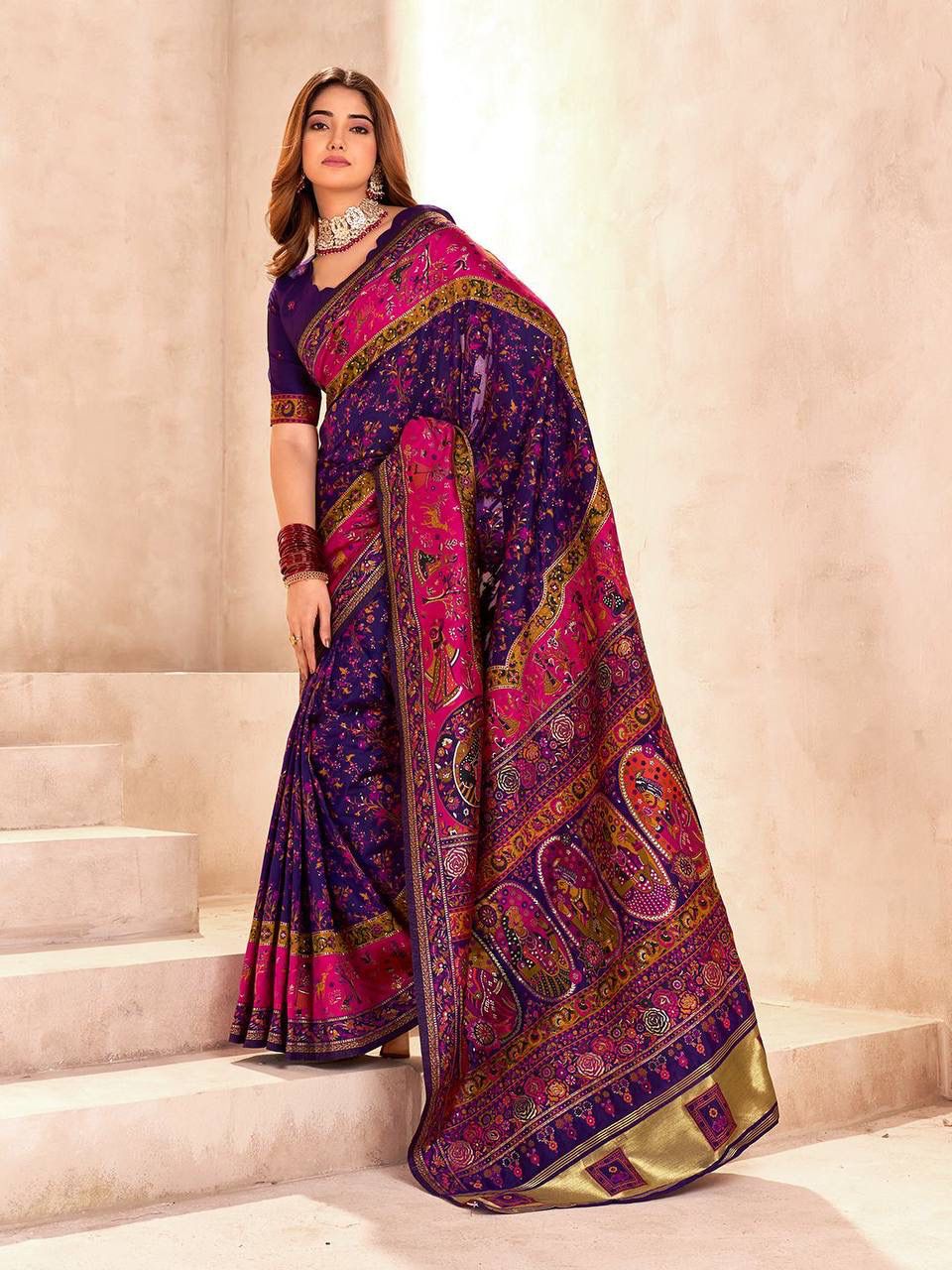Urbanadaa Heritage | Pure Rajwadi Pashmina Silk Weaving Saree