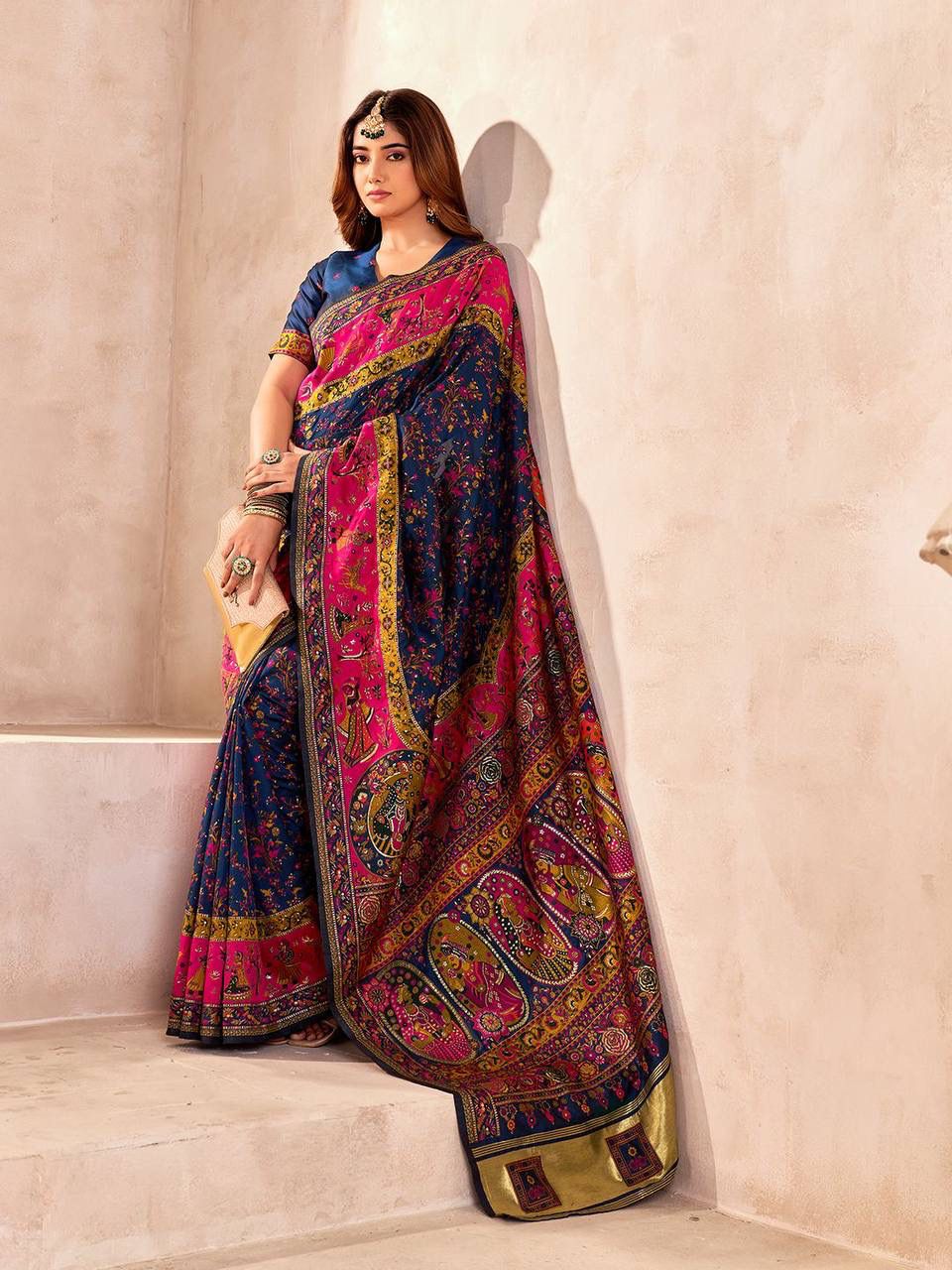 Urbanadaa Heritage | Pure Rajwadi Pashmina Silk Weaving Saree