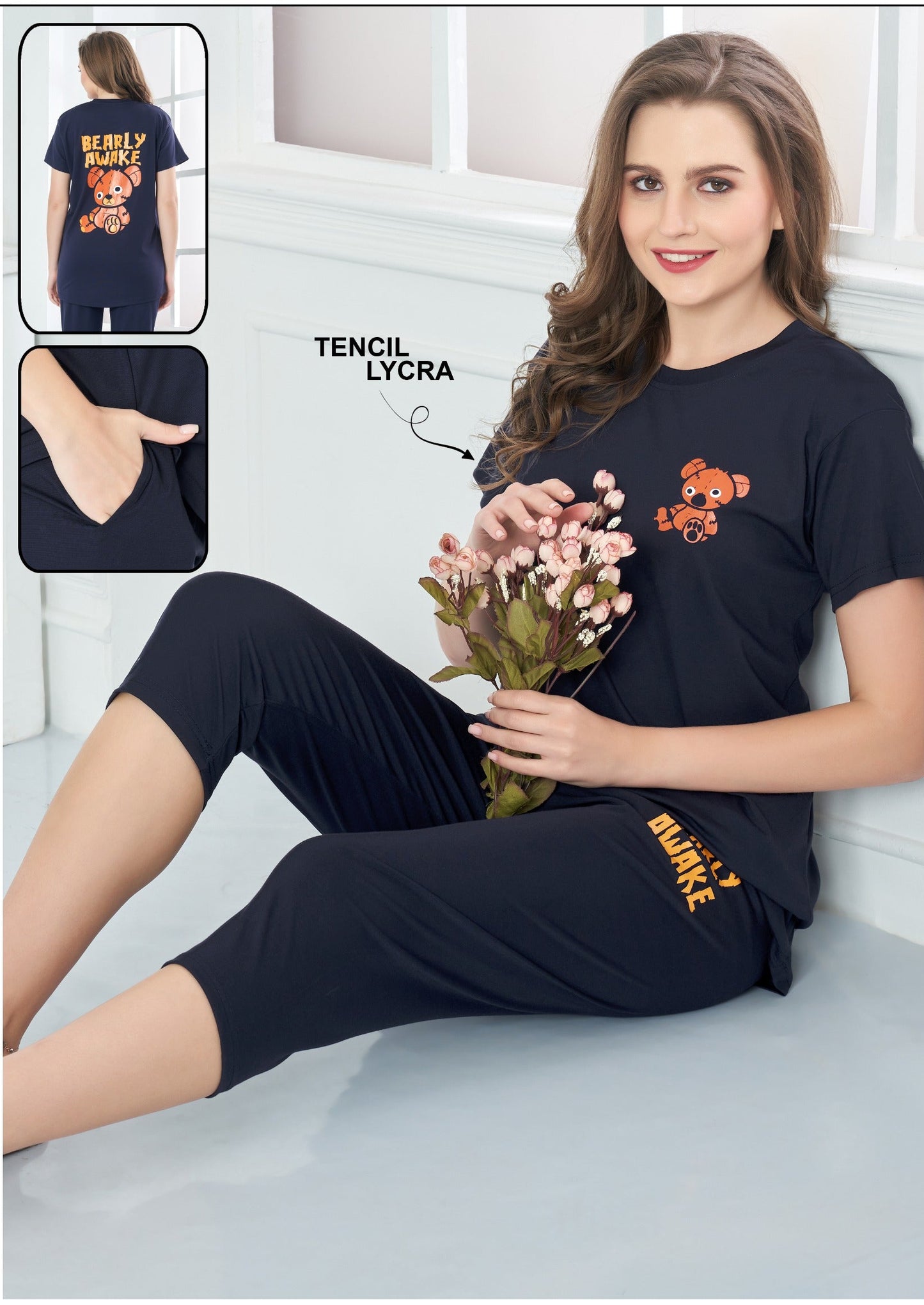 Urbanadaa Comfort | Imported Tencel Lycra Top & Capri Set