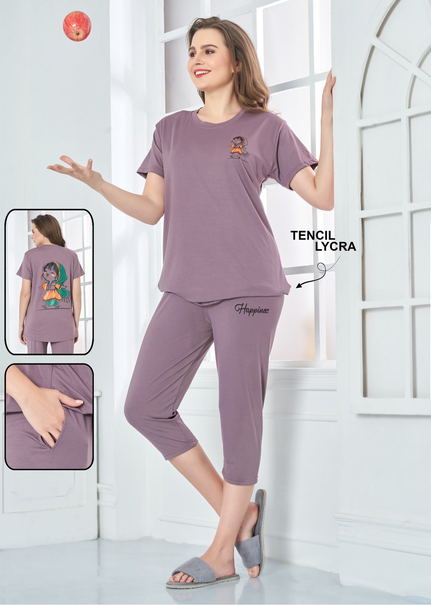 Urbanadaa Comfort | Imported Tencel Lycra Top & Capri Set