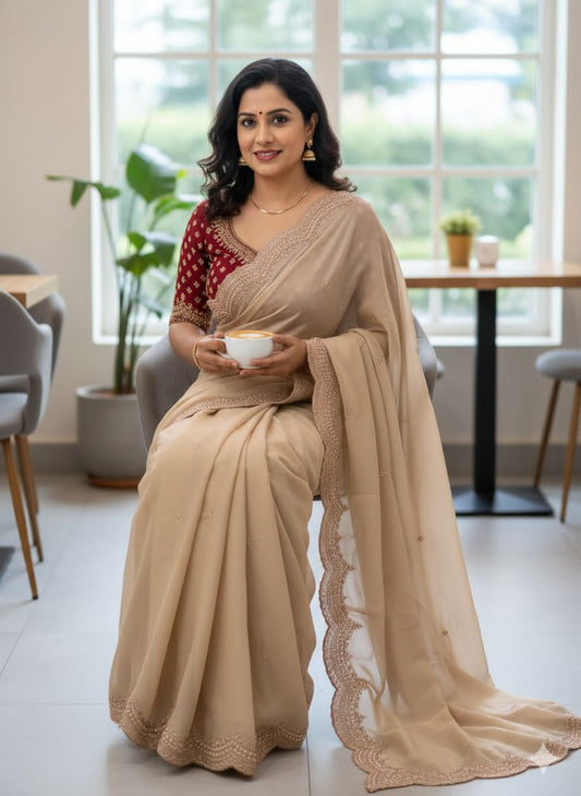 New Arrival – STAR GEORGETTE EMBROIDERED SAREE