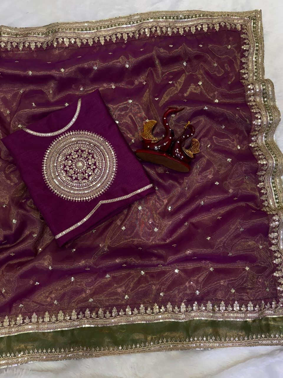 Urbanadaa's Celebrity-Inspired Designer Saree with Embroidered Corset Blouse